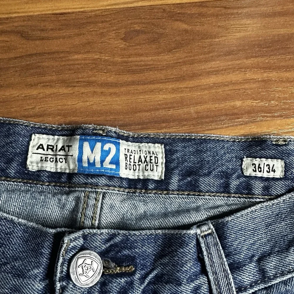 Lot of 2 Ariat Legacy M2 Traditional Relaxed Jeans Mens 36x34 Boot Cut Western